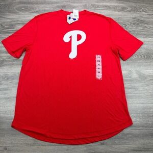 Philadelphia Phillies T Shirt Mens XL Red MLB Baseball Classic Big Logo Tee NWT